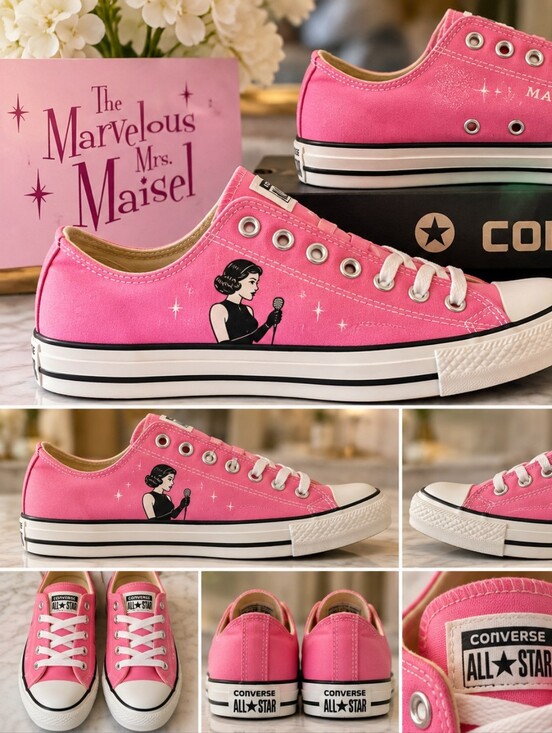 Converse Shoes - Rare Marvelous Mrs Maisel Converse Pink Chuck Taylor Shoes NWT Size 12